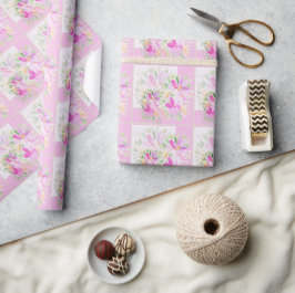 Papel De Regalo Acuarela moderna boho violeta floral elegante