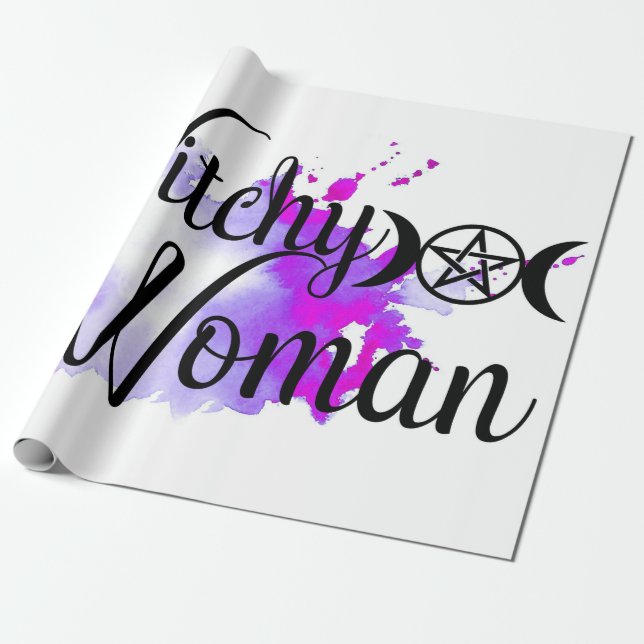Papel De Regalo Acuarela mujer brujera (Desenrollado)
