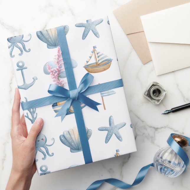 Papel De Regalo Acuarela náutica (Regalar)