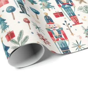 Papel De Regalo Acuarela Nutcrackers Navidades divertidos rollo de