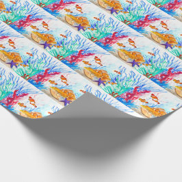 Papel De Regalo acuarela océano mar Nautical Mar Cute Fishman