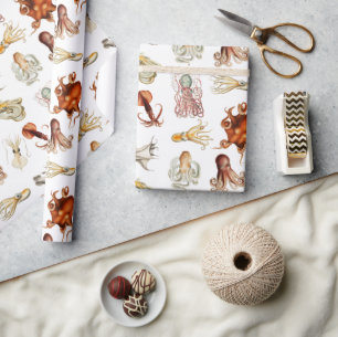 Papel De Regalo Acuarela Octopus Cephalopod Ocean Animals