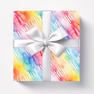 Papel De Regalo Acuarela Patrón abstracto Arcoiris
