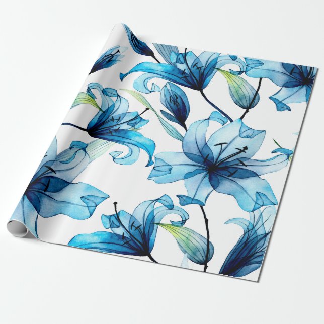 Papel De Regalo acuarela patrón transparente (Desenrollado)