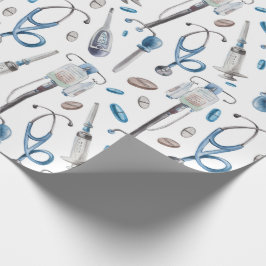 Papel De Regalo Acuarela, patrón transparente de suministros médic