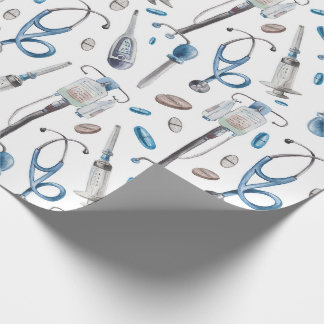 Papel De Regalo Acuarela, patrón transparente de suministros médic