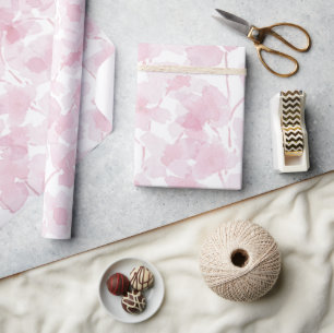 Papel De Regalo Acuarela pintada a mano de flor de cerezo elegante
