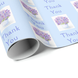 Papel De Regalo Acuarela pintada a mano Pequeña Lavanda GRACIAS