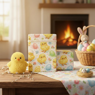 Papel De Regalo Acuarela Pollo Amarillo y Huevo de Pascua