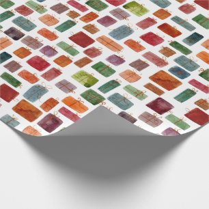 Papel De Regalo Acuarela Presenta Ilustracion  