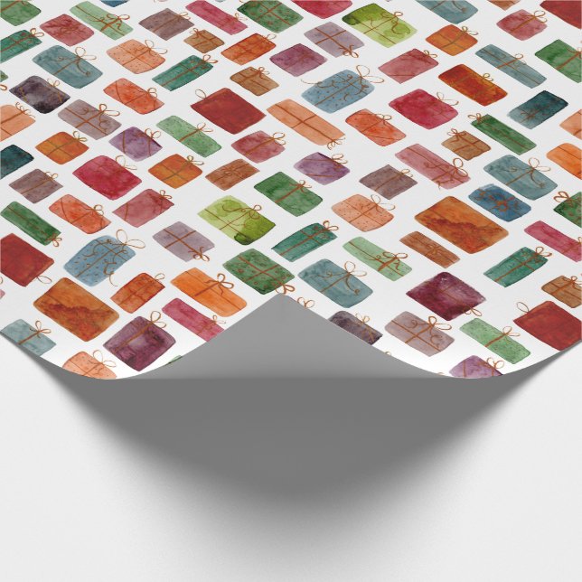 Papel De Regalo Acuarela Presenta Ilustracion   (Esquina)