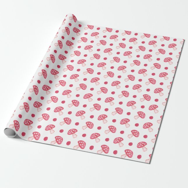 Papel De Regalo acuarela setas rojas lindas y puntos de polka (Desenrollado)