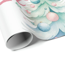 Papel De Regalo Acuarela Vamos a conseguir un árbol de Navidad lig