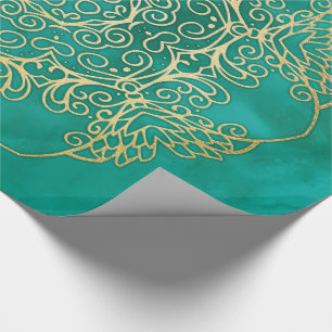 Papel De Regalo Acuarela y Mandala dorada