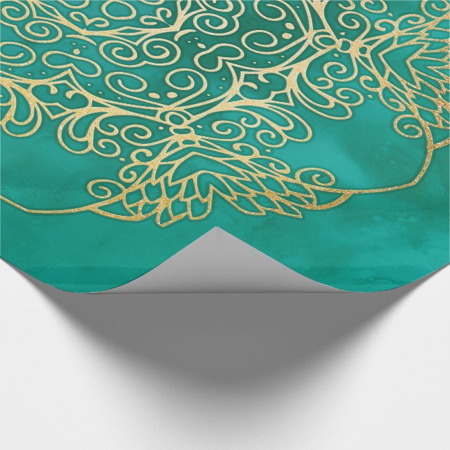 Papel De Regalo Acuarela y Mandala dorada (Esquina)