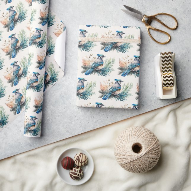 Papel De Regalo Acumulación de Jay Azul (Artesanía)