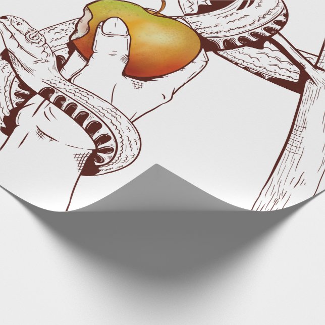 Papel De Regalo Adán y Eva recogiendo manzanas (Esquina)