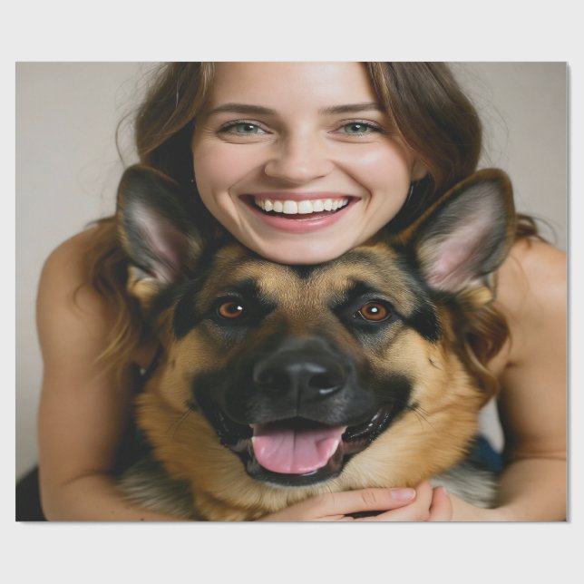 Papel De Regalo Add German Shepherd Photo Personalize (Superficie plana)