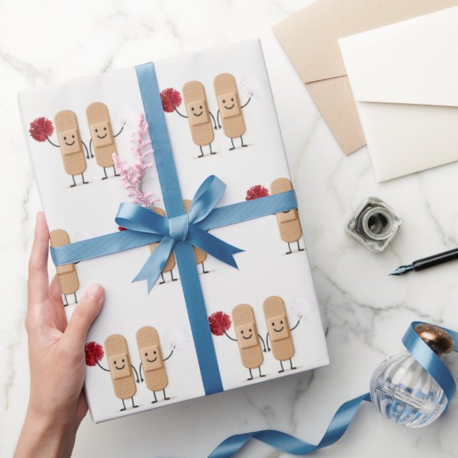 Papel De Regalo Adhesive Bandage Cheerleaders On White (Regalar)