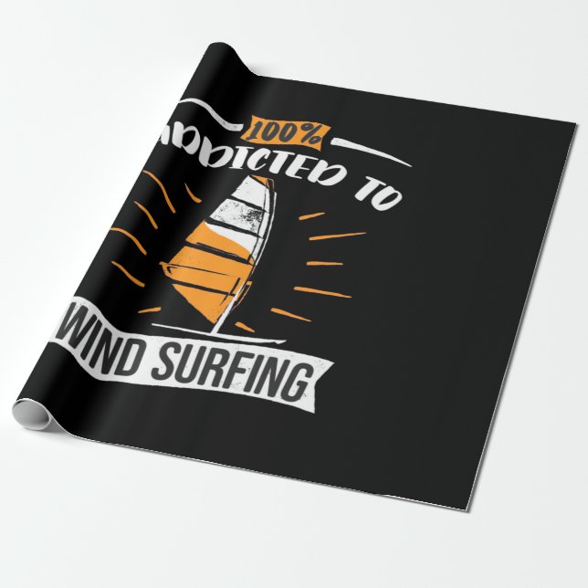 Papel De Regalo Adicto Al Surf Eólico (Desenrollado)