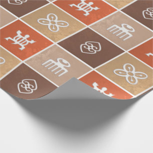 Papel De Regalo Adinkra geométrico africano étnico