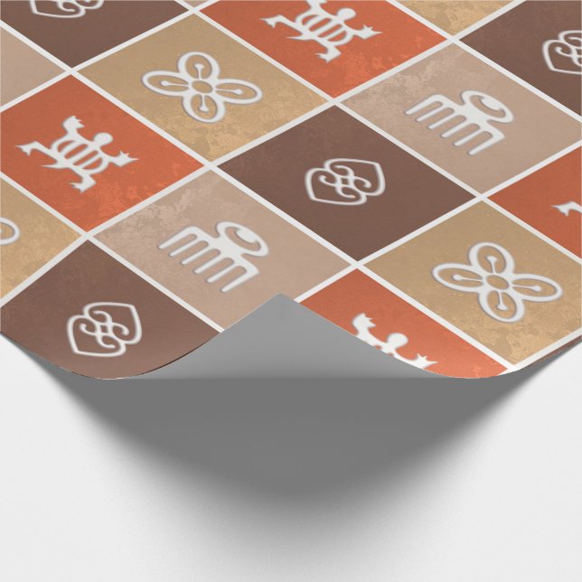 Papel De Regalo Adinkra geométrico africano étnico (Esquina)