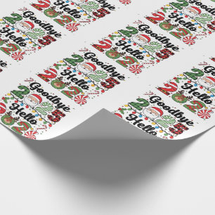 Papel De Regalo Adiós 2025 Hola 2026 Resolución de Año Nuevo  