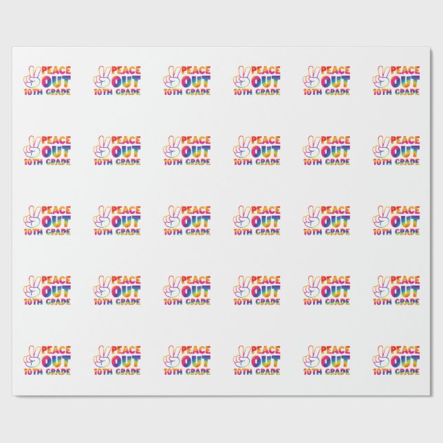 Papel De Regalo Adiós Décimo Grado Tie Dye Último Día 10º Grado  (Costura)
