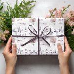 Papel De Regalo Adiós Srta. Hello Sra. Floral Bridal Shower<br><div class="desc">Adiós, Srta. Hola, Sra. Floral Bridal Shower Wrapping Papel. El diseño tiene un fondo de color blanco con la cita "GOODBYE MISS HELLO MRS." y espacio para añadir el nombre de la novia y la fecha en morado. Para aquellos regalos de vuelta de ducha de novia, este elegante pero sencillo...</div>