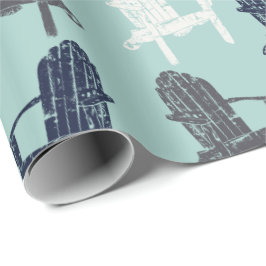 Papel De Regalo Adirondack preside Blue, Aqua, Grey Patterin