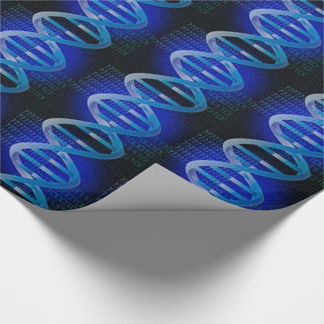 Papel De Regalo ADN ID Azul Ciencia Médica (Esquina)