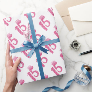 Papel De Regalo Adolescente De 15 Años Cumpleaños Quince Corona Ro