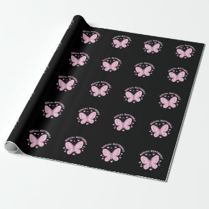 Papel De Regalo Adoptar la mariposa social vibes de moda retro