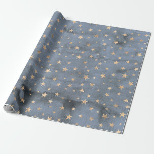 Papel De Regalo Adorable acuarela de brillo dorado estrella lavand
