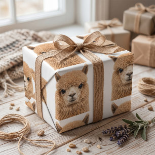 Papel De Regalo Adorable Alpaca Esponjoso Animal