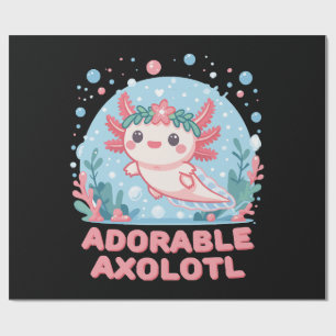 Papel De Regalo Adorable Axolotl Cuteness Acuática