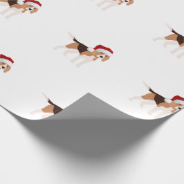 Papel De Regalo Adorable Beagle de Navidad 