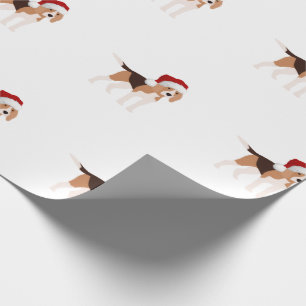 Papel De Regalo Adorable Beagle de Navidad 