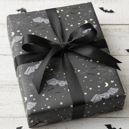 Papel De Regalo Adorable Black Spooky Cute Girly Bats Halloween