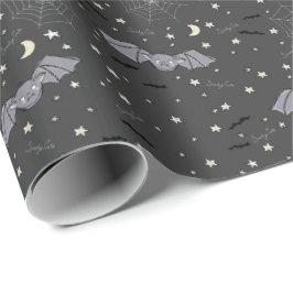 Papel De Regalo Adorable Blue Spookee Cute Bats Halloween