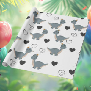 Papel De Regalo Adorable Fiesta de Boho Dinosaur
