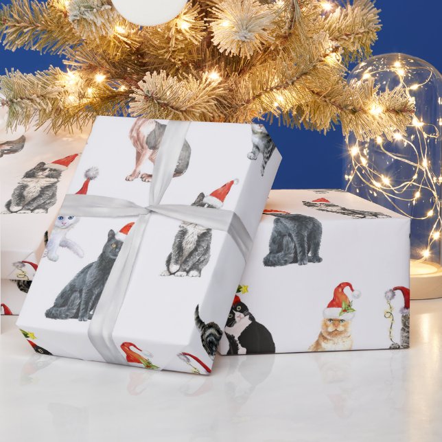 Papel De Regalo Adorable Kitten Catmas Christmas Holiday Pattern (Vacaciones)