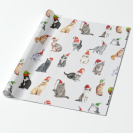 Papel De Regalo Adorable Kitten Catmas Christmas Holiday Pattern