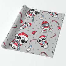 Adorable Panda Muñeco de Nieve Navidad Fiesta Cute