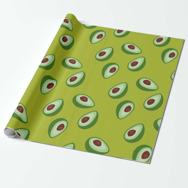 Papel De Regalo adorable patrón de aguacate (Desenrollado)