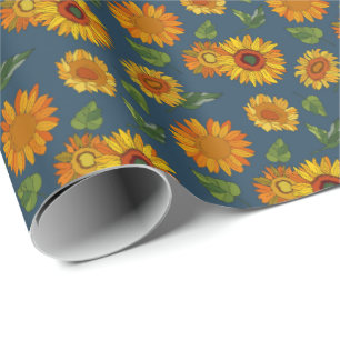 Papel De Regalo adorable patrón de girasol campestre