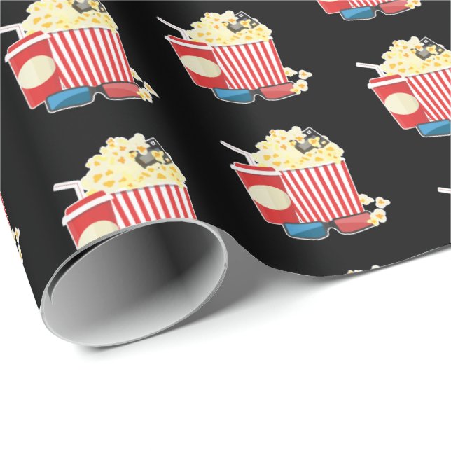 Papel De Regalo adorable patrón de palomitas de cine (Esquina del rollo)