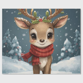 Papel De Regalo Adorable reno de Navidad