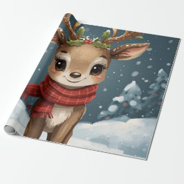 Papel De Regalo Adorable reno de Navidad