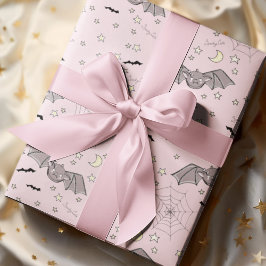 Papel De Regalo Adorable Spooki Rosa Cute Bats Halloween